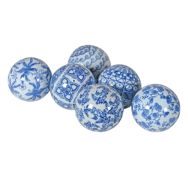 Assorted Blue and White Chinoiserie Orbs