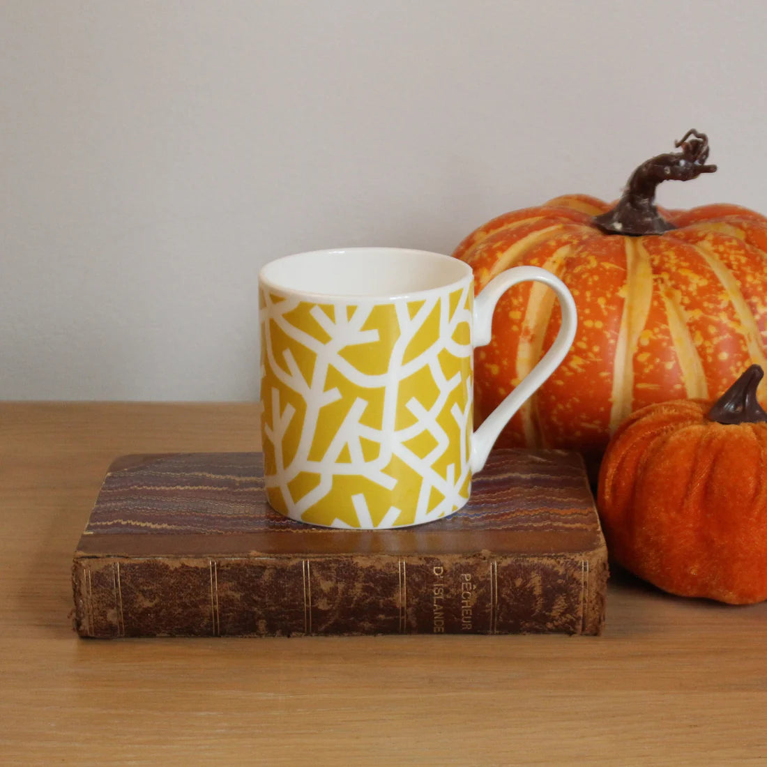 Bone China Mustard Forest Mug