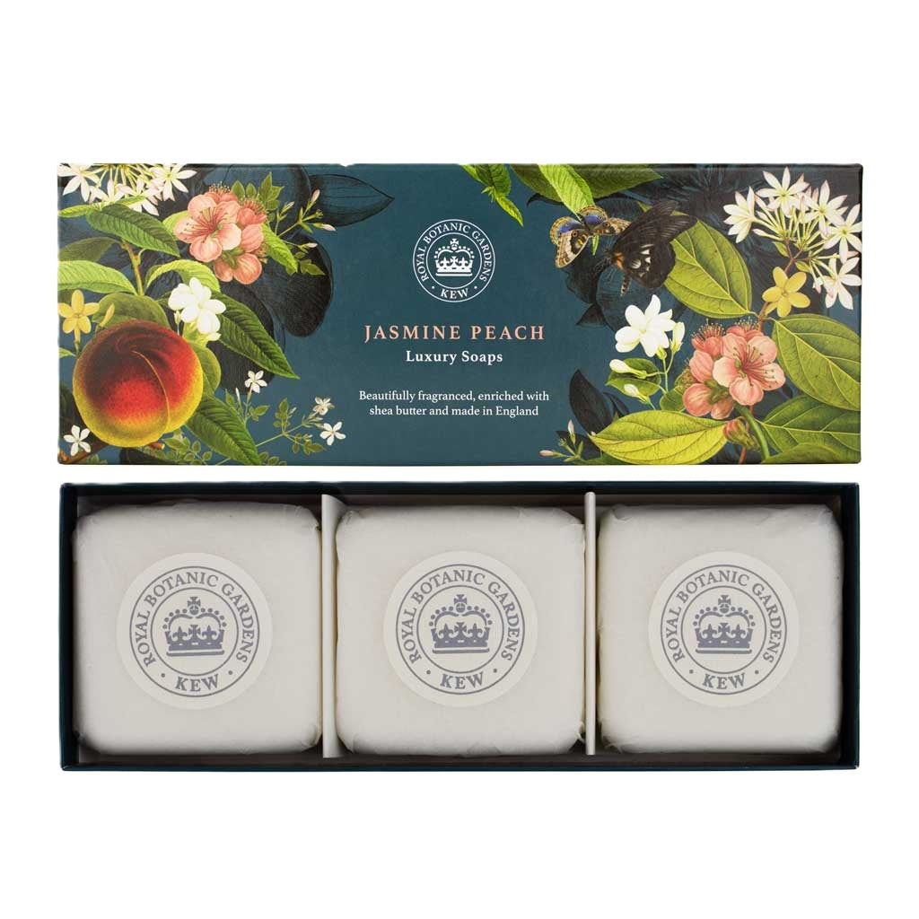 English Soap Company X Kew 3 Jasmine & Peach Soap Box