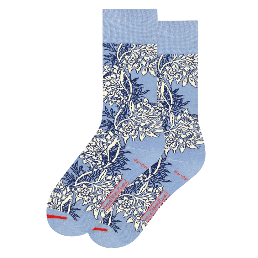 Tulip Willow Morris Socks Blue & White
