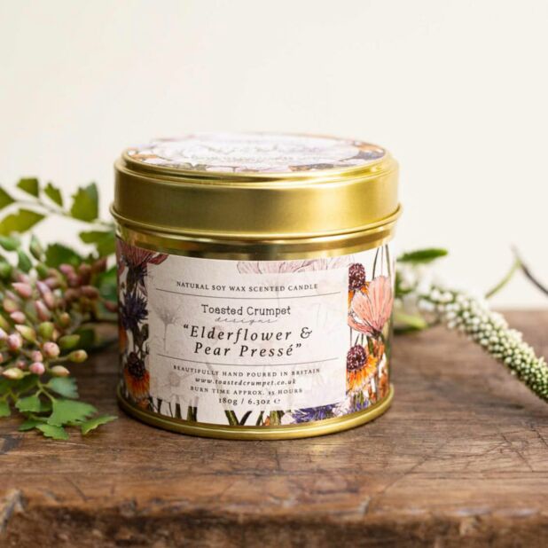 Toasted Crumpet Elderflower & Pear Tin Candle