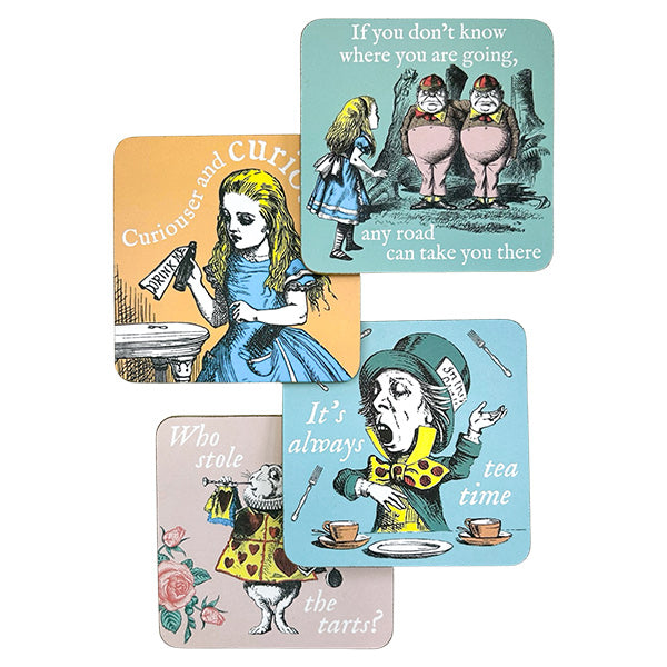 Alice In Wonderland Coasters 4 Set