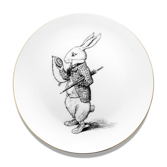 White Rabbit Watch Bone China Plate