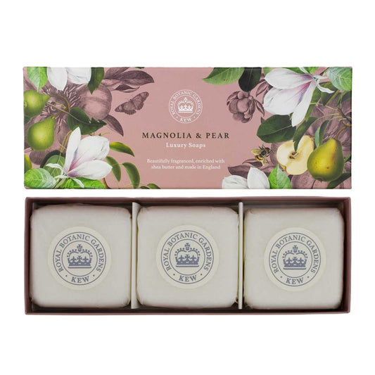 English Soap Company X Kew magnolia &amp; Pear 3 Soap Box