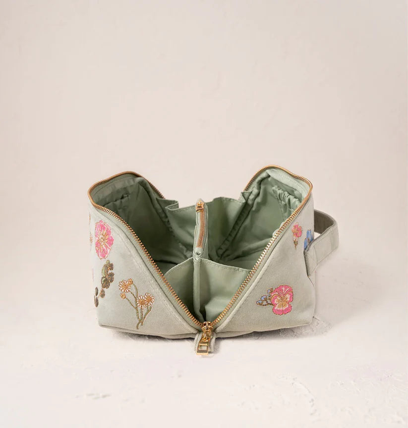 Elizabeth Scarlett Pressed Flowers Open Flat Makeup Bag