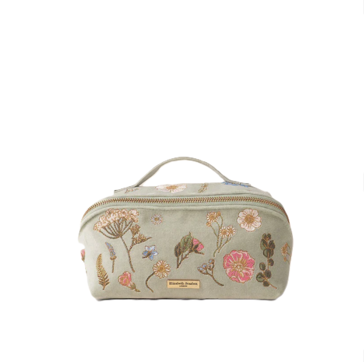 Elizabeth Scarlett Pressed Flowers Open Flat Makeup Bag
