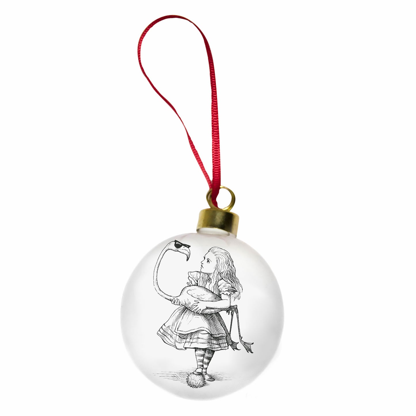 Alice with Flamingo Christmas Bauble