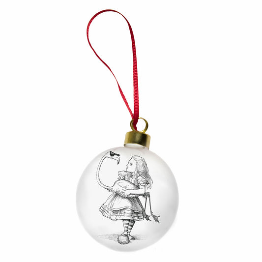 Alice with Flamingo Christmas Bauble