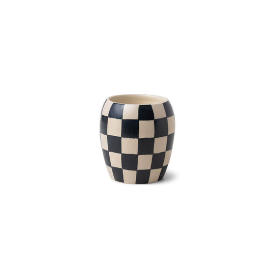 Checkmate Checkered Porcelain Candle