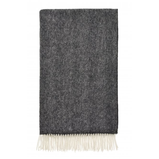 Herringbone Black Throw