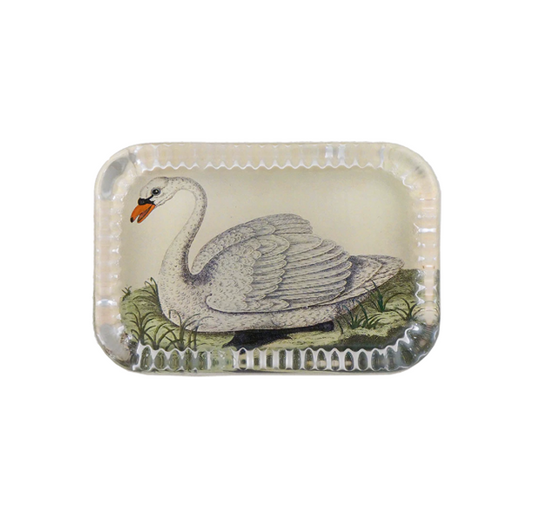John Derian Female Swan Dotted Edge Paperweight