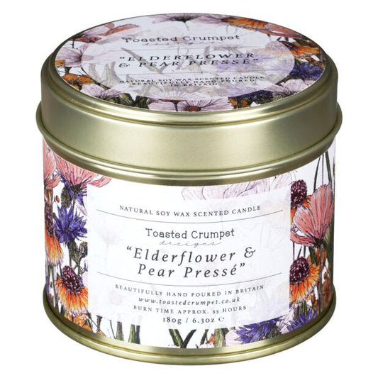 Toasted Crumpet Elderflower & Pear Tin Candle