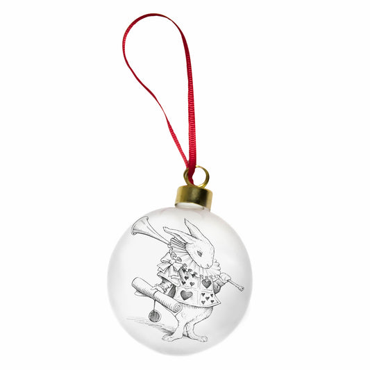 White Rabbit Christmas Bauble